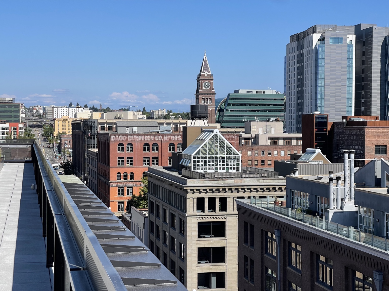 View from the rooftop across the city.